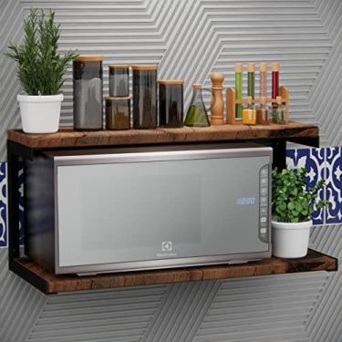 Imagem de Prateleira Nicho Microondas Reforçada Dupla 60cm Preto