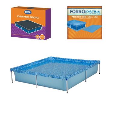Imagem de Kit Piscina Infantil 1500 Litros + Capa + Forro - Mor