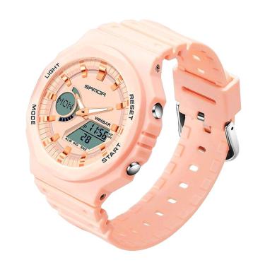 Imagem de  Relógio Feminino Casual Elegante Digital Display Duplo Relógio de Quartzo A Prova D´agua 