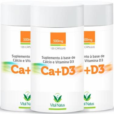 Imagem de Carbonato De Cálcio + Vitamina D3 3 Frascos - Vitalnatus