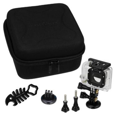 Imagem de Fotodiox Pro GoTough CamCase Duplo, Kit Preto – Estojo de Transporte GoTough e Acessórios de Metal de Alumínio para Duas Câmeras GoPro (Parafusos GoTough CamCase Duplo, Médio e Curto, Extensor, Adaptadores de Tripé para Câmera, Chave Tubarão); se encaixa GoPro HD Hero, Hero2 e Hero3