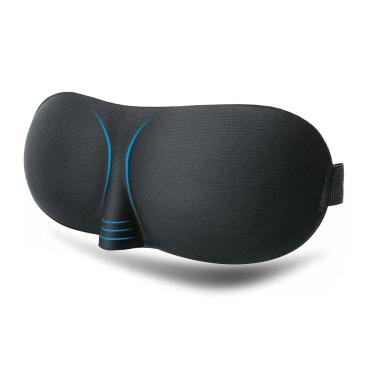 Imagem de Máscara Para Dormir 3D Tapa Olho Ajustável Super Confortável Macia Relaxar Viagem Turno Noturno