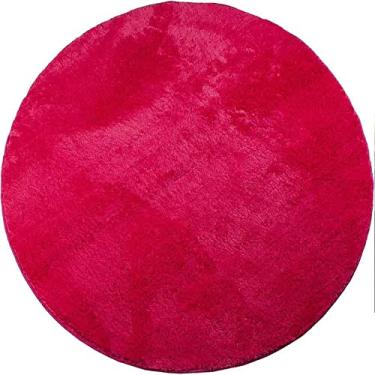 Imagem de Tapete Redondo 2,00m Quarto Sala Escritório Pelo Macio. Cor:Pink
