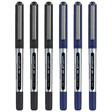 Imagem de Uni-ball Caneta de tinta gel Eye Micro Ub-150 – 0,5 mm – Pacote com 6 – 3 pretas, 3 azuis