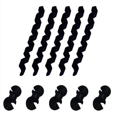 Imagem de Protetor de moldura de borracha com mangas de bicicleta em espiral Yuauy 5 x Preta + 5 x clipes giratórios S-Hook Clips gancho de gancho de engrenagem de freio de câmbio guia de fixação de bicicleta para MTB Line Pipe antifricção