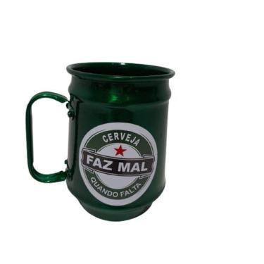 Imagem de Kit 6 Unidades Caneca Chopp/Cerveja Alumínio 670ml Verde Modelo Faz Ma