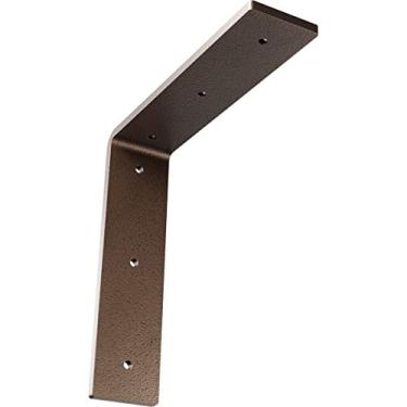 Imagem de Ekena Millwork BKTM02X08X08HAHDB Suporte de aço Hamilton, 5 cm L x 20 cm P x 20 cm A, bronze escuro martelado