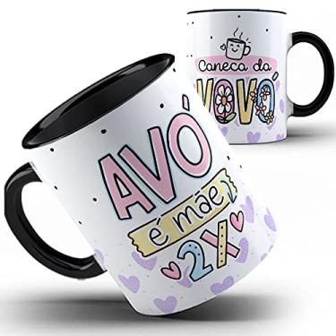 Imagem de Caneca preta Vovó avó é mãe duas vezes