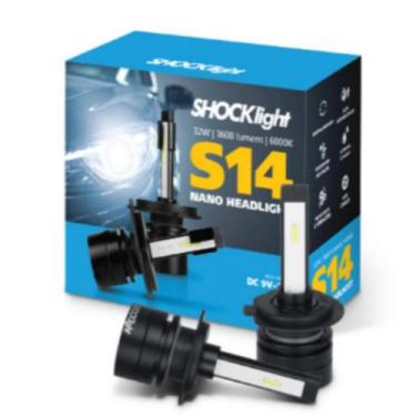 Imagem de Kit Led S14 Nano H8/H9/H11/H16-2 6000K 12V 32W 3600Lm - Shocklight