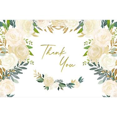 Imagem de Tree-Free Greetings Cartões de agradecimento com envelopes brancos para casamento, chá de bebê, formatura, 10 x 15 cm, conjunto de 12, casamento floral branco (TK61336)