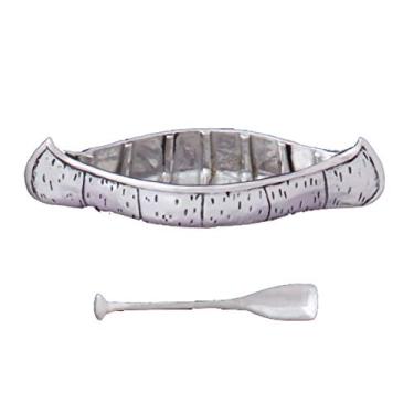 Imagem de Basic Spirit Tigela de sal com colher – canoa – caixa de recipiente de adega de estanho para sal, especiarias, lanches, arroz, acompanhamentos ou sorvete