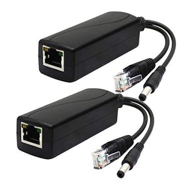 Imagem de ANVISION Pacote com 2 adaptadores de divisor ativo PoE 12 V, plugue 5,5 mm x 2,5 mm, compatível com IEEE 802.3af 10/100 Mbps, para câmera IP AP Voip Phone e mais