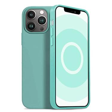 Imagem de Capa de silicone líquido para iphone 14 13 pro max à prova de choque para iphone 13 12 mini 11 pro telefone capa protetora macia, verde, para iphone12 promax