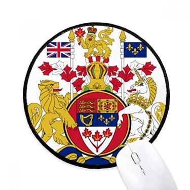 Imagem de Tapete de mouse country emblema nacional do Canadá desktop escritório tapete redondo para computador
