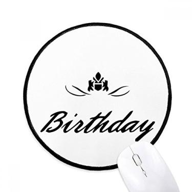Imagem de DIYthinker Happy Birthday Presents Blessing Beautiful Mouse Pad Desktop Office Tapete Redondo para Computador