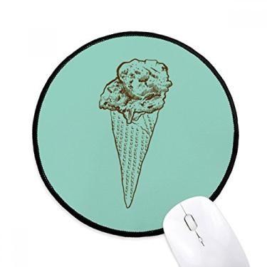 Imagem de Tapete de mouse de sorvete de chocolate crocante para mesa de escritório tapete redondo para computador