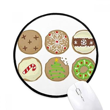 Imagem de Tapete de mouse com ilustração verde de árvore de Natal circular para computador