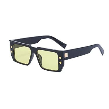 Imagem de Óculos de Sol Vintage Retangulares Feminino Punk Gradiente Lente Óculos de Sol Moda Hip Hop Óculos Óculos UV400,2, Tamanho Único