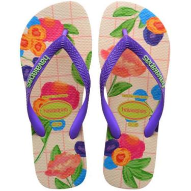 Imagem de Chinelo Havaianas Top Floral Fresh Bege Palha