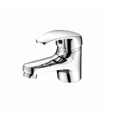 Imagem de LIDON Torneiras de banheiro Torneiras de latão torneira de banheiro quente e fria cromada 1 furo latão torneira do banheiro furo único latão torneira do banheiro, cromo C (cor: cromo B)