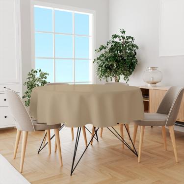 Imagem de Toalha De Mesa Redonda Tecido Oxford Champagne TL001-140x140cm