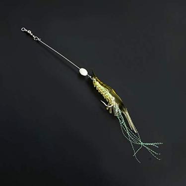 Imagem de Mintata isca de pesca de camarão luminoso macio e artificial de silicone com gancho, Light Yellow