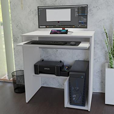 Imagem de Escrivaninha Computador 690x420 C/Suporte Cpu E Impressora (Branco)