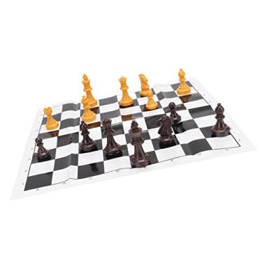 Imagem de Jogo de Xadrez, Conjunto de Tabuleiro de Peças de Xadrez Internacional Portátil, Resistente a Escovas, Leve e Resistente Ao Desgaste para Viagem (Caixa Vermelha)