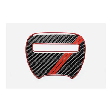 Imagem de LAYGU Carro de fibra de carbono volante interior guarnição emblema adesivo, para Dodge carregador Challenger SRT 2015-2020 acessórios