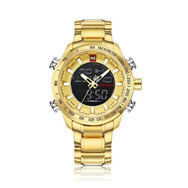 Imagem de Relógio Masculino Naviforce NF9093 GG Pulseira em Aço Inoxidável– Dourado e Preto