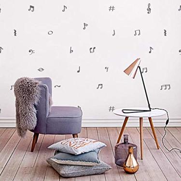 Imagem de Kit Adesivos de Parede Notas Musicais-verde Escuro-m
