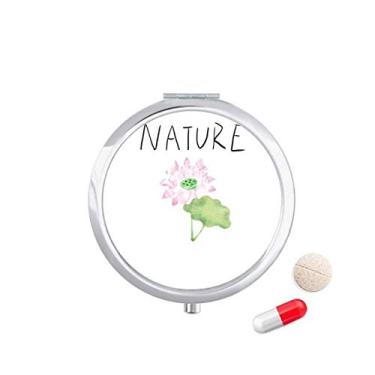Imagem de Caixa de comprimidos Lotus Plant Island Painting Pocket Medicine Storage Box Travel Dispenser