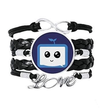 Imagem de OFFbb-USA Saplings Smile Small TV Face Original Pulseira Amor Acessório de Couro Trançado Corda de Tricô Pulseira Presente, não aplicar
