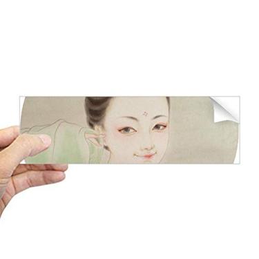 Imagem de DIYthinker Adesivo retangular com pintura de beleza tradicional chinesa verde para para-choque notebook janela decalque