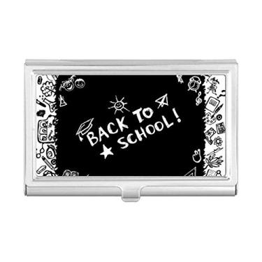 Imagem de Porta-cartões de visita com desenho de grafite, estilo escolar, porta-cartões