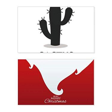 Imagem de Planta de cacto verde suculentas Contorno feriado feriado Feliz Natal Cartão de parabéns Mensagem de Natal