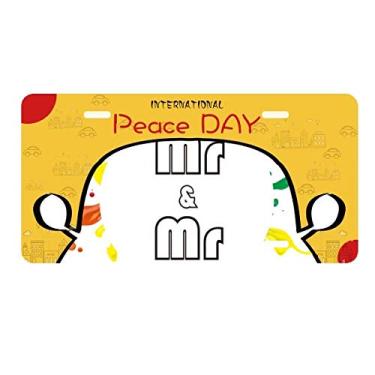 Imagem de DIYthinker LGBT Bandeira de arco-íris Mr & Mr placa de carro decoração Dia da Paz