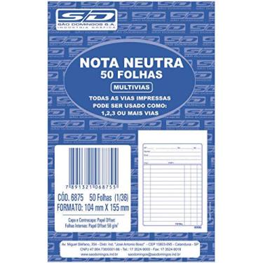 Imagem de Impresso Talão Nota Neutra, São Domingos, 6875-9, Multicor