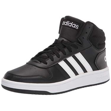 Imagem de adidas Tênis de basquete masculino Hoops 2.0 Mid, Preto/branco/branco, 11