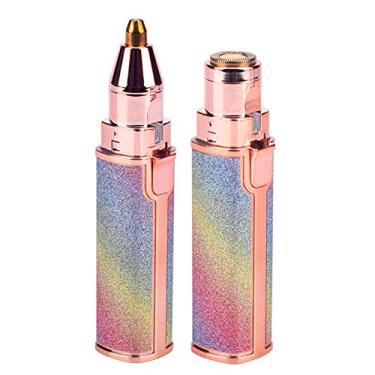Imagem de Moochy Máquina de barbear com batom feminino novo estilo mini depilador de sobrancelha elétrica 2 em 1 de carga USB
