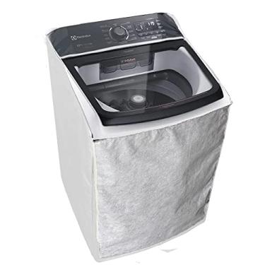 Imagem de Capa Para Maquina de Lavar Electrolux LEC LEJ 13 kg 14 kg Ziper Branca