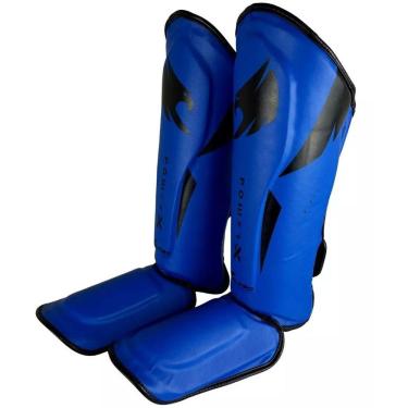 Imagem de Par de Caneleira Profissional Muay Thai e Kickboxing Power X Azul