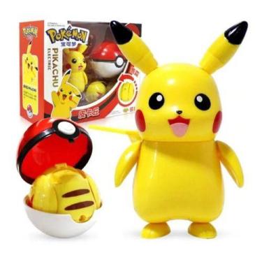 Boneco Brinquedo Articulado Lucario Pokémon Pokébola PokeBall em