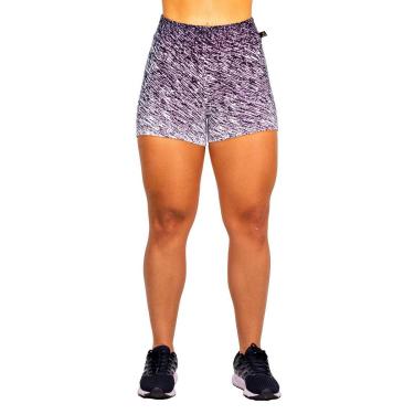 Imagem de Short em Poliamida Wolfox Estampado Degrade Cintura Alta Tecido Jacquard Pronta Entrega-Feminino