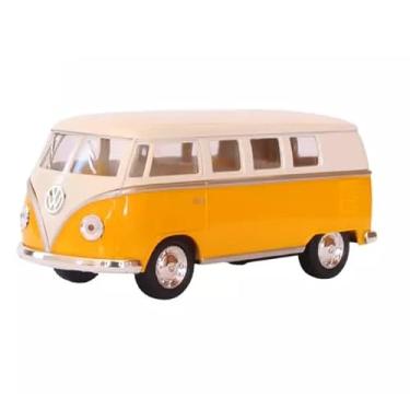 Imagem de Vw Kombi Nacional Metal 1962 Kinsmart 1:32 Amarelo e Bege