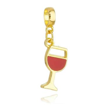 Imagem de Pingente Berloque Taça de Vinho Pandora Banhado a Ouro 18k - Premium