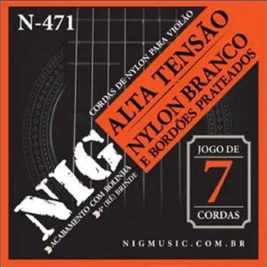 Imagem de Encordoamento Violao Nig N471 Nylon Branco 7 Cordas C/ Bolinha