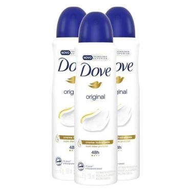 Imagem de Kit 3X Desodorante Antitranspirante Aerosol Dove Original 150ml