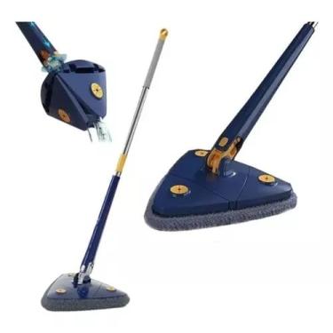 Imagem de Mop De Limpeza Triângulo Ajustável Giratório 360° Esfregão (Azul)