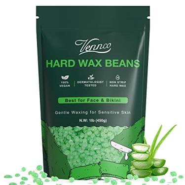 Imagem de Miçangas de cera dura, Feijão de cera Vennco de 450 g para remoção de pelos, contas de autocera em casa para axilas, pernas, facial, sobrancelhas, biquíni e cera brasileira, remove todos os tipos de cabelo